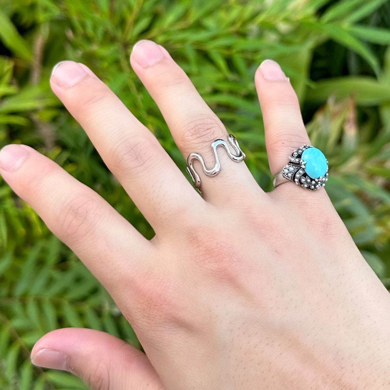 新品 62 All Blues シルバーリング 銀 指輪 スクエア 多かろ 6520 