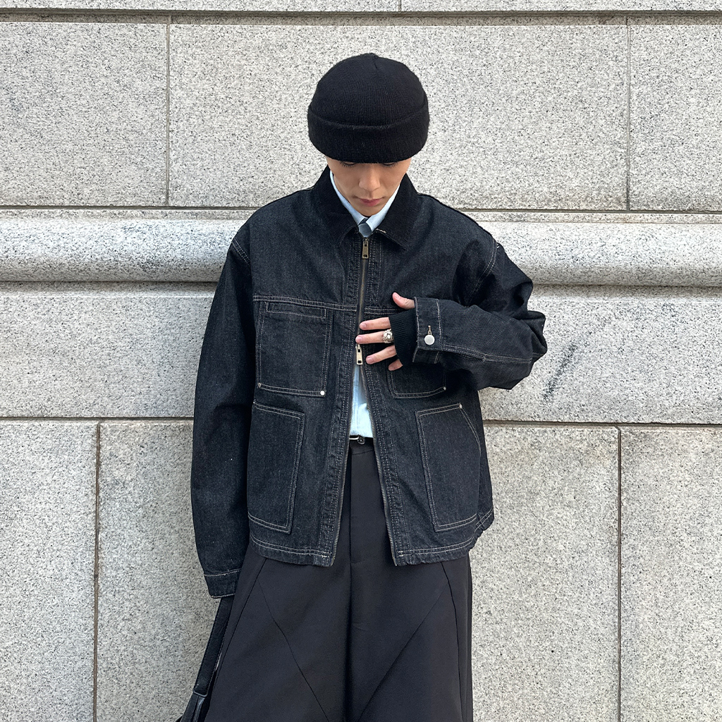 [秋再入荷]ワークデニムダブルジャケット