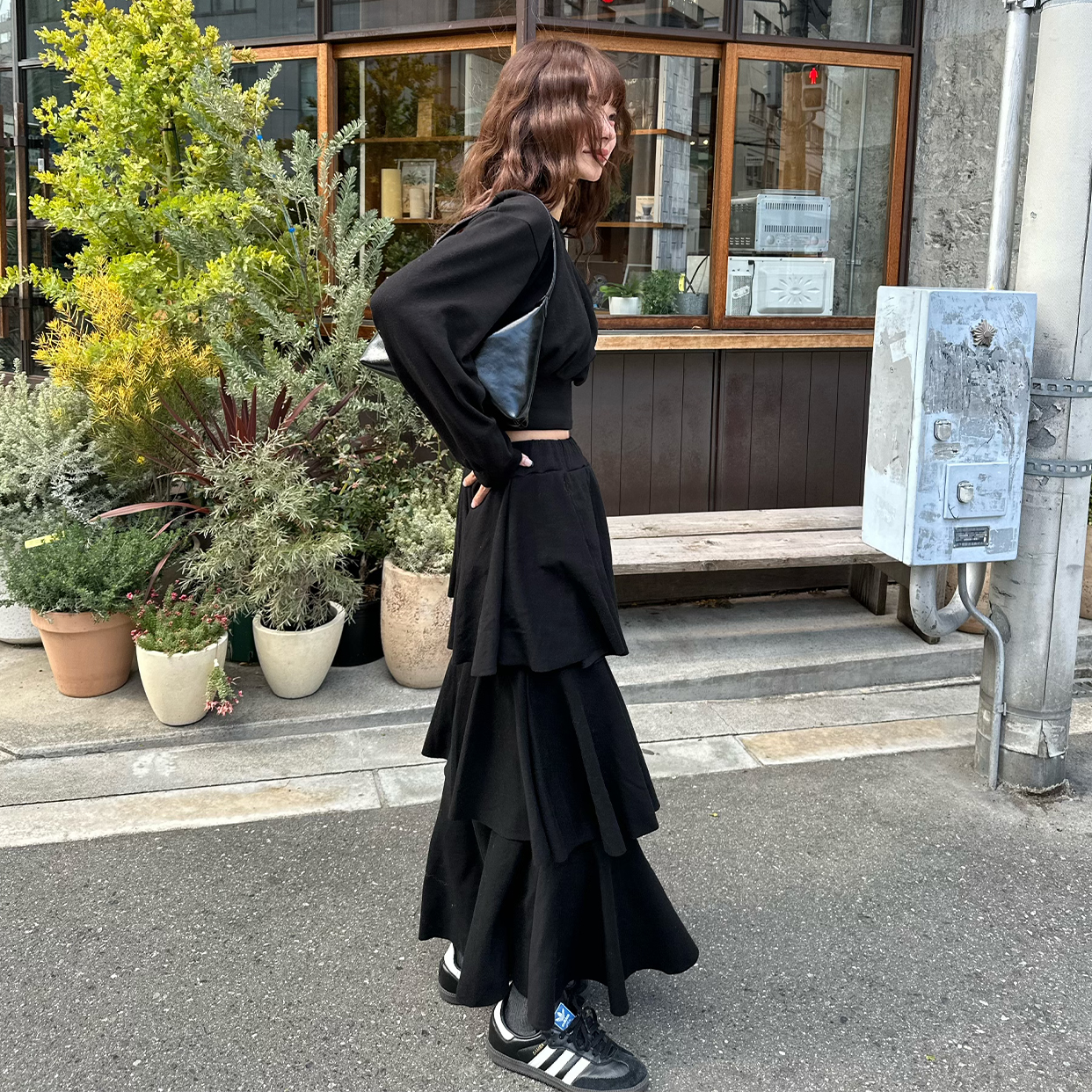 コットンスウェットロングティアードスカートセット | ファッション 