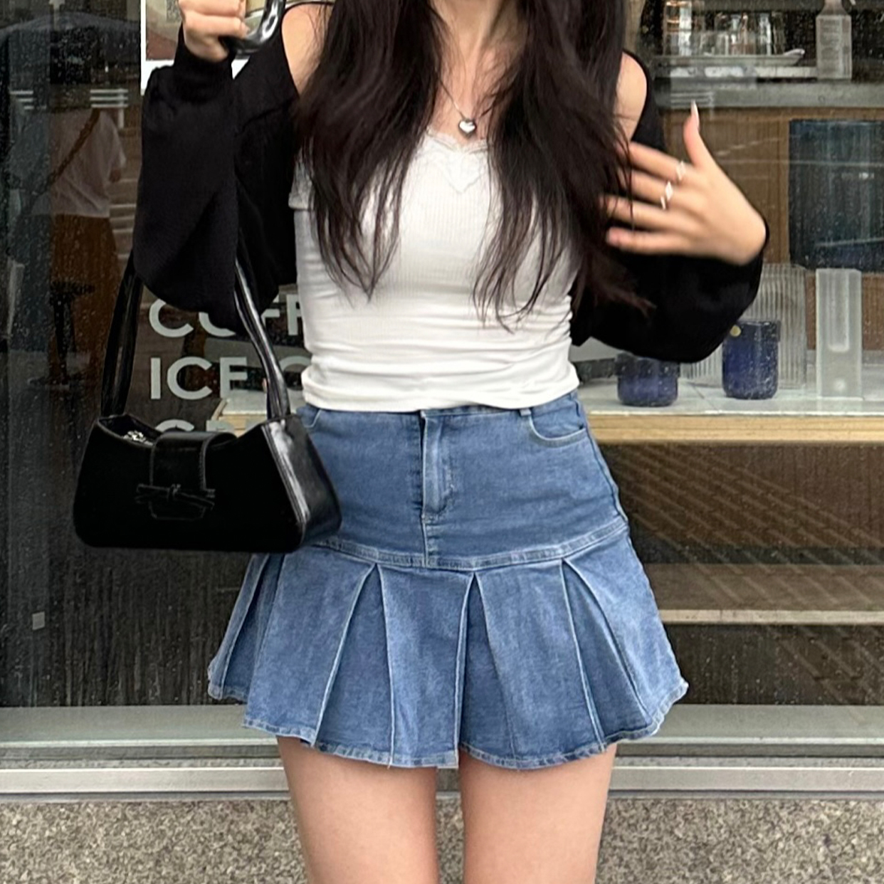 mediam ミディアム jacket hem skirt ヘム スカート（プリーツ  