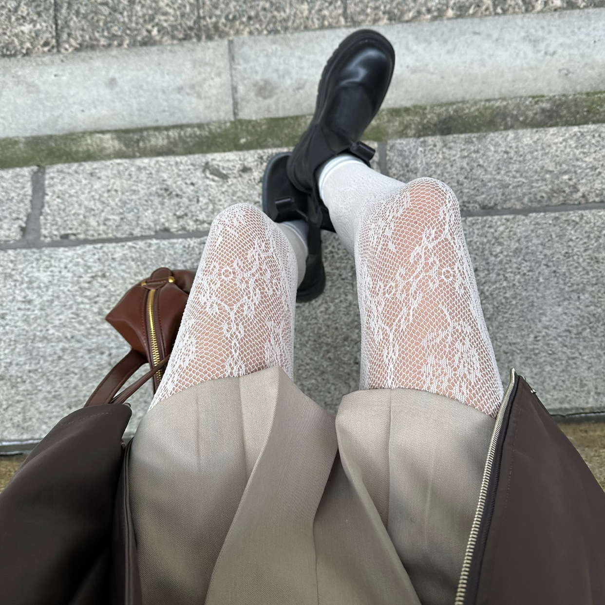 Nodress白レースリボンタイツ （取扱い店舗一覧 リボンレーススカート 