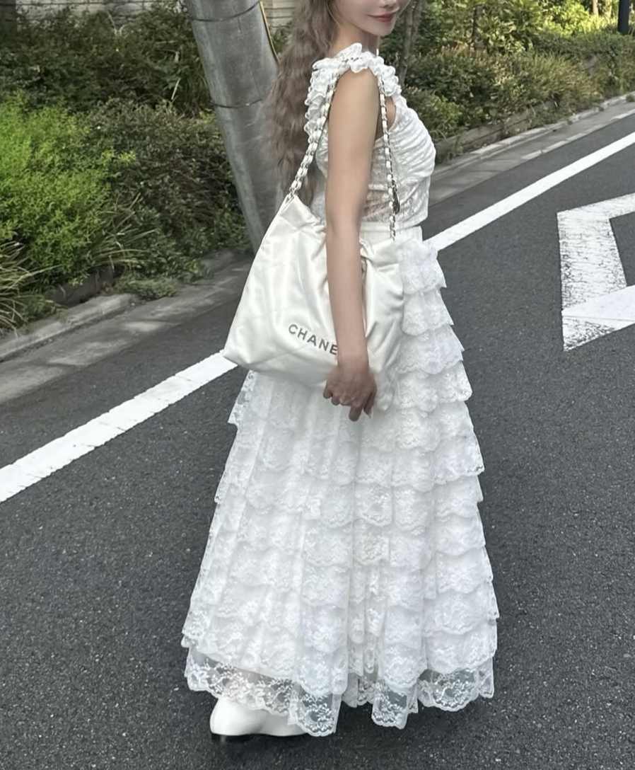 girly lace frill long skirt | ファッション通販サイト NUGU 