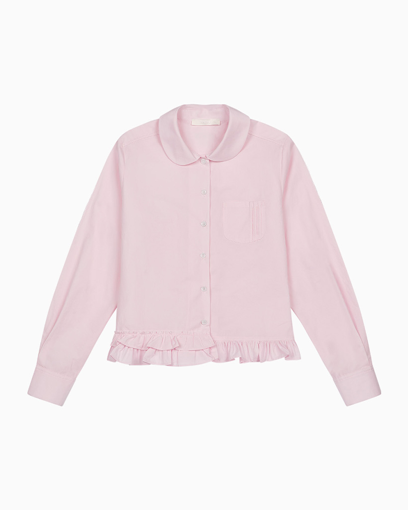 先行予約販売] FRILL POCKET BLOUSE, PINK | ファッション通販サイト NUGU