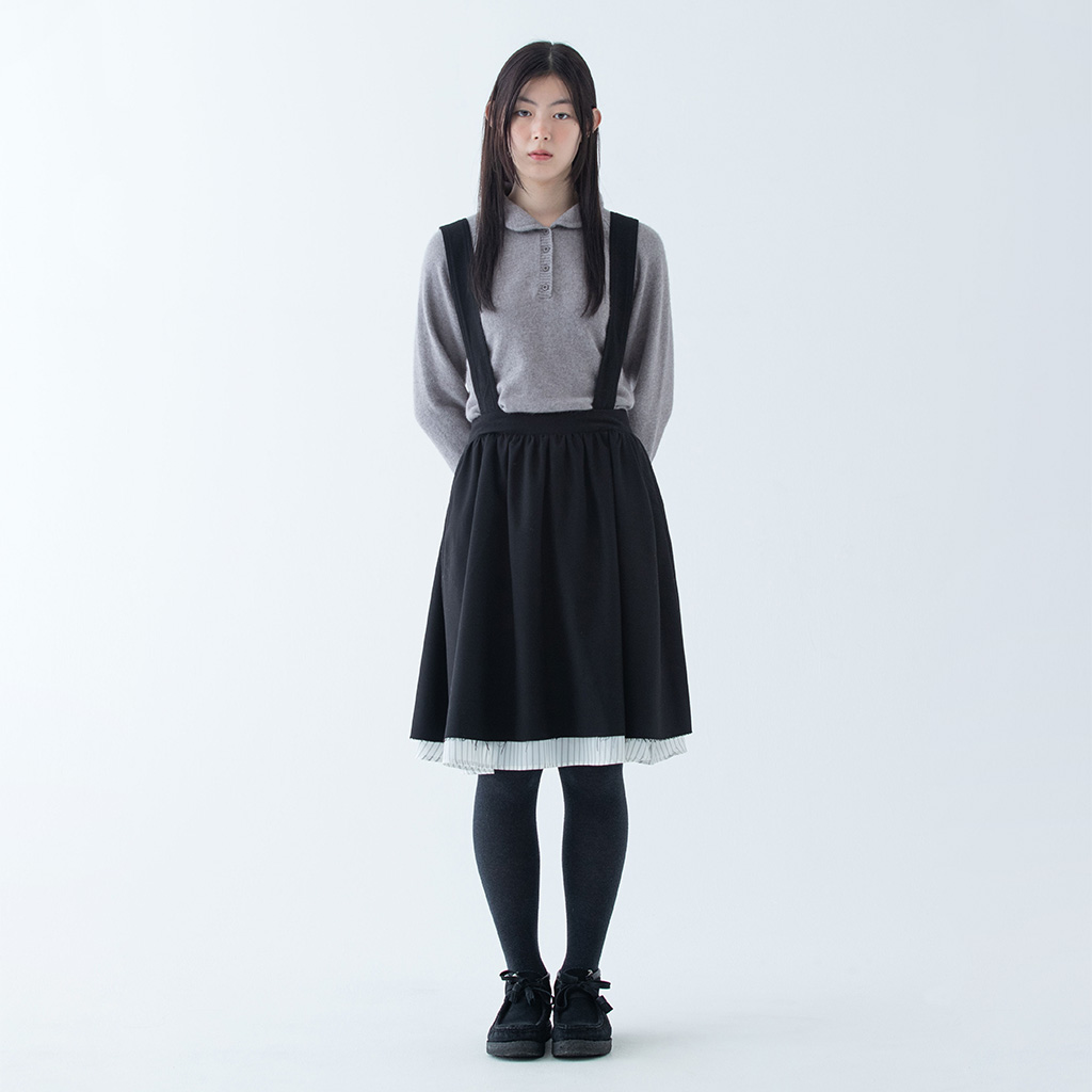 shoulder strap skirt, black