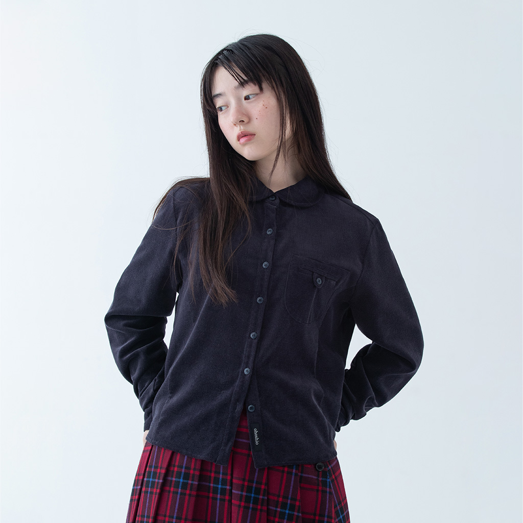 corduroy pocket shirt, navy