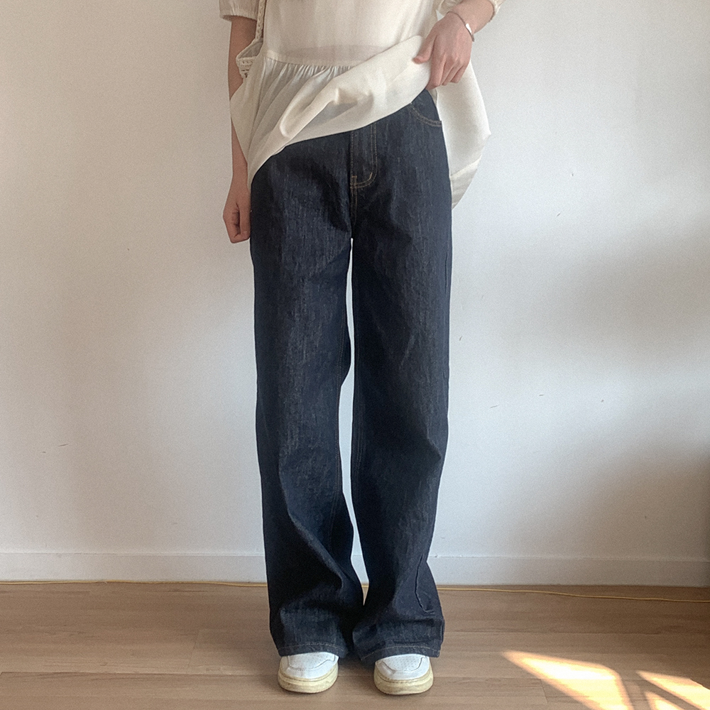 ワイドローデニムパンツ