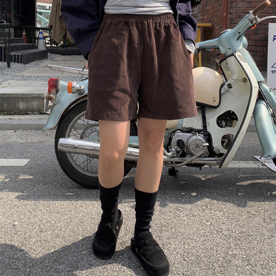 コーデュロイゴムショットパンツ/ハーフパンツ