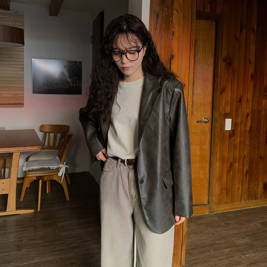 オーバーサイズレザージャケット | ファッション通販サイト NUGU