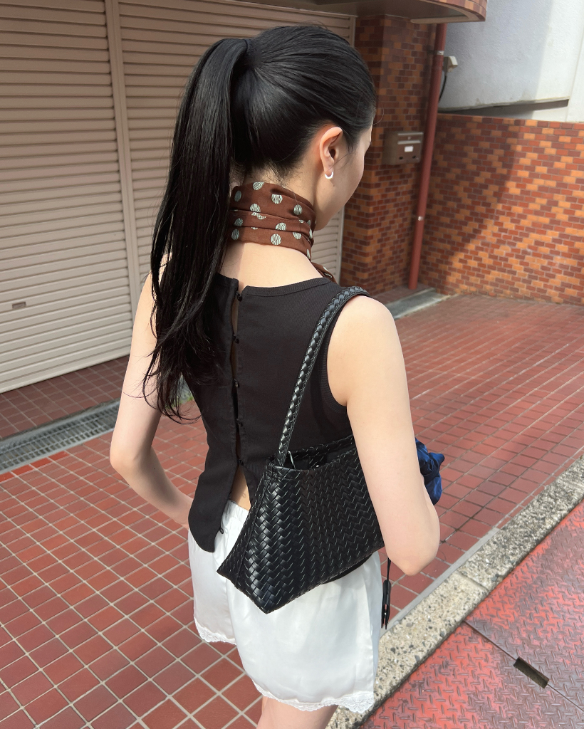 2wayバッグボタンノースリーブ トップス