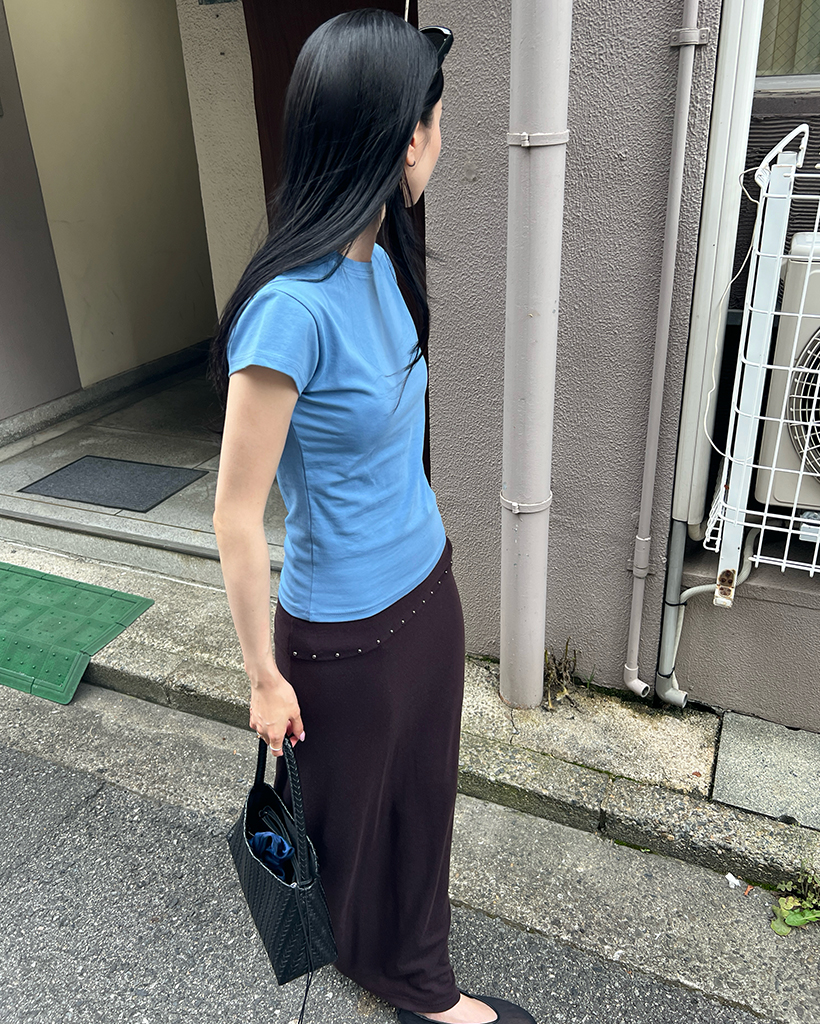 シンプルラウンド半袖Tシャツ