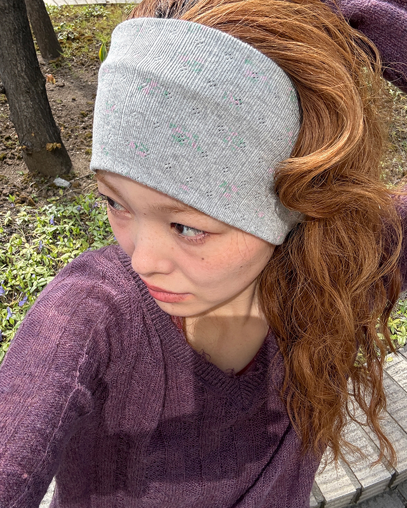 フラワーパターンヘアバンド