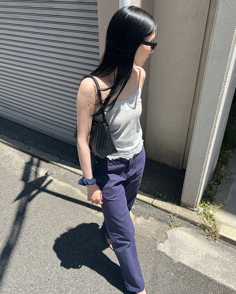 ペンタゴンポケットヘリンボーンストライプコットンパンツ