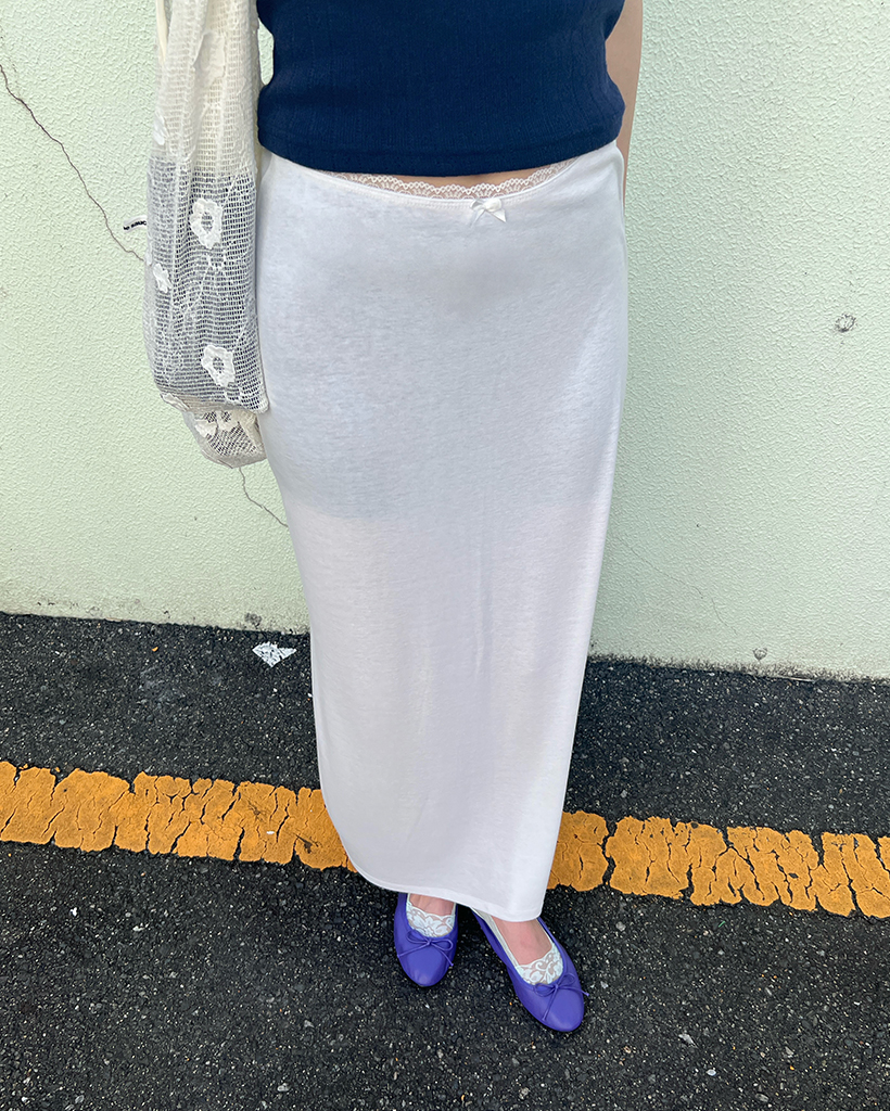 レーススリムフィットロングスカート