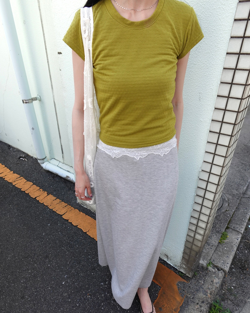 ジャカードカジュアル半袖Tシャツ
