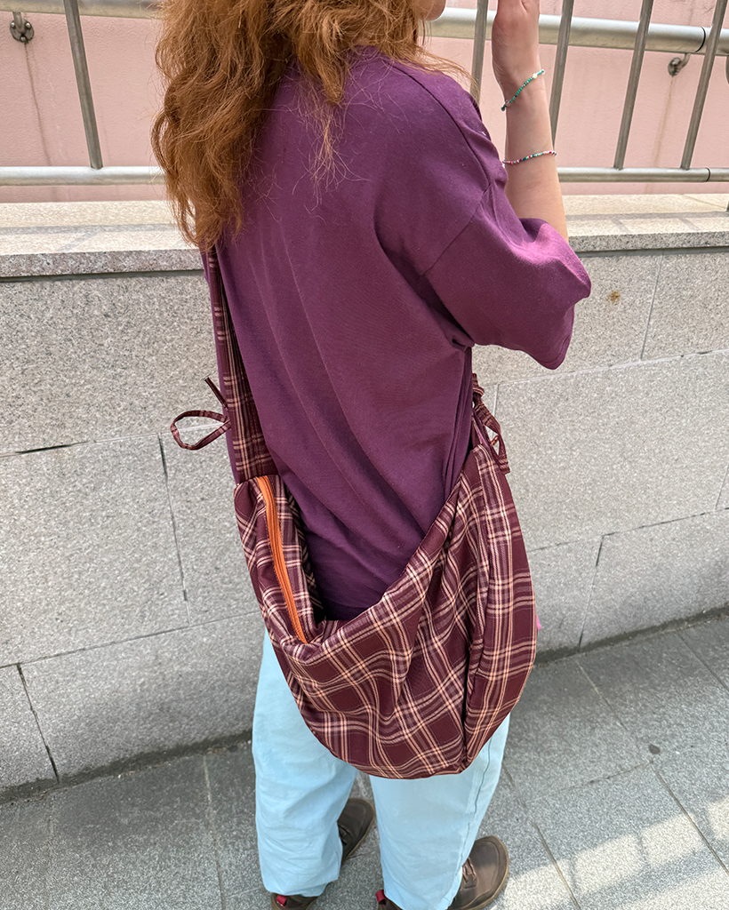 チェックリボンショルダーバッグ