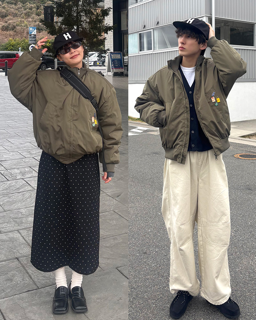 (ユニセックス) ハイネックMA-1ジャケット