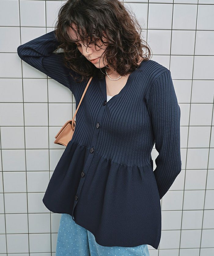 前後2wayペプラムニットトップス | ファッション通販サイト NUGU