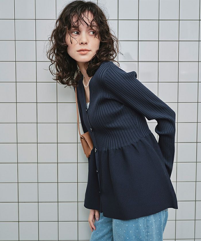 前後2wayペプラムニットトップス | ファッション通販サイト NUGU