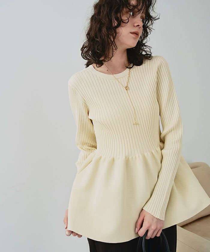 前後2wayペプラムニットトップス | ファッション通販サイト NUGU