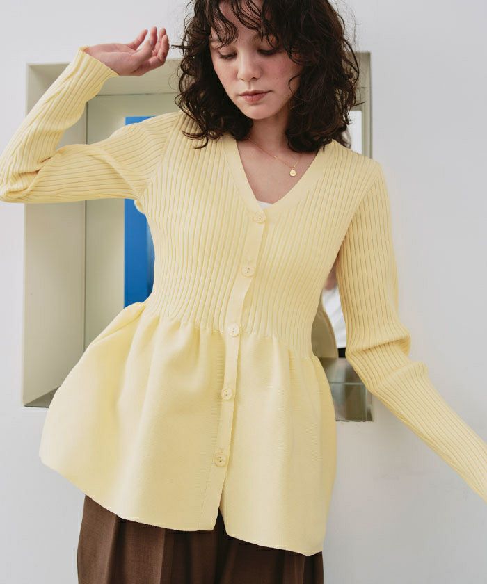 前後2wayペプラムニットトップス | ファッション通販サイト NUGU