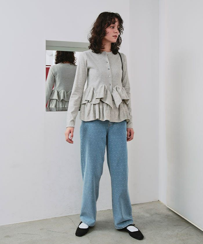 フリルヘムニットカーディガン | ファッション通販サイト NUGU