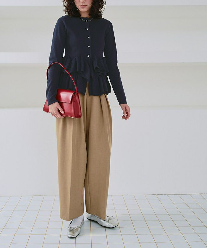 フリルヘムニットカーディガン