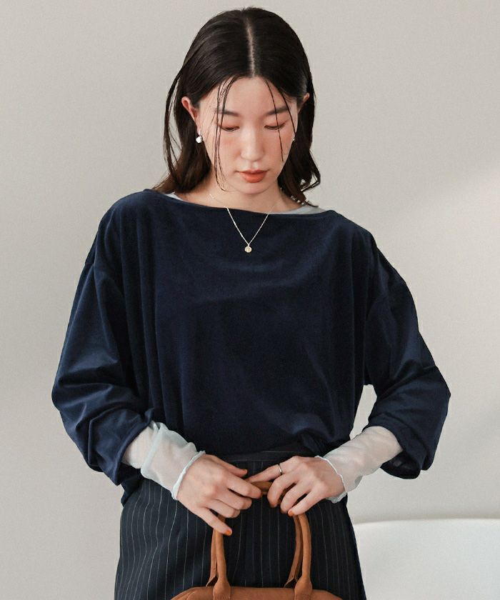 ひろ様 シアーベロアオーバーサイズロングTシャツ | ファッション通販