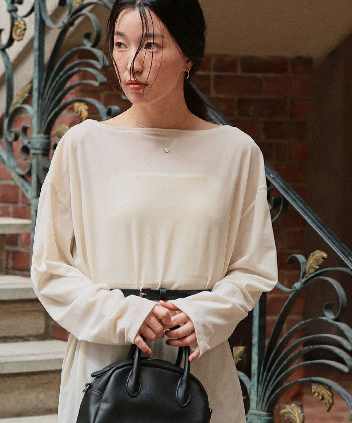 シアーベロアオーバーサイズロングTシャツ | ファッション通販