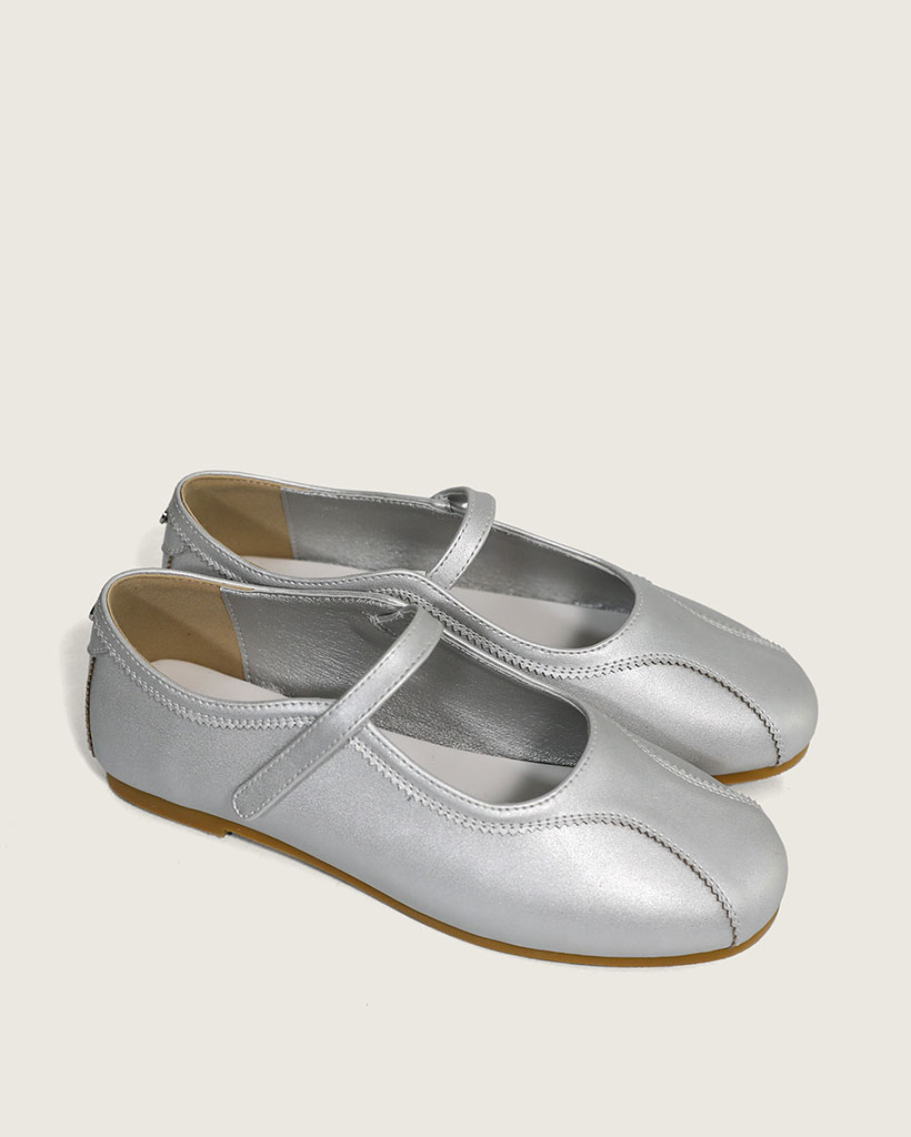 【3色展開】バレエピンキングポイント メリージェーンフラットシューズ/2026 SS NEW COLLECTION/silver