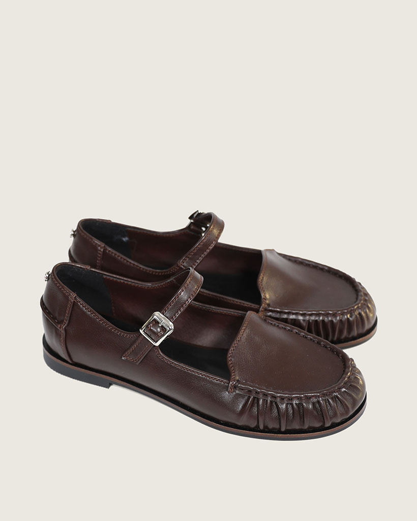 【2色展開】クラシック メリージェーンしわ加工ローファー/2026 SS NEW COLLECTION/brown