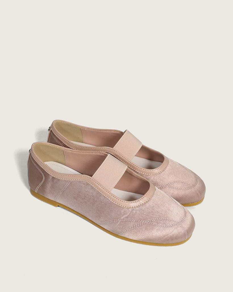 【version2】【4色展開】ステッチポイント シルキーバレエ バンディングフラットシューズ/2026 SS NEW COLLECTION/pink