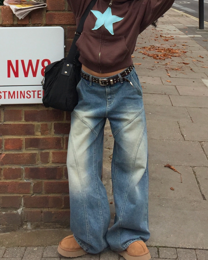 yuni デニムワイドパンツ yuni（ユニ ）の「コーティング インディゴ/スミ デニムワイドパンツ