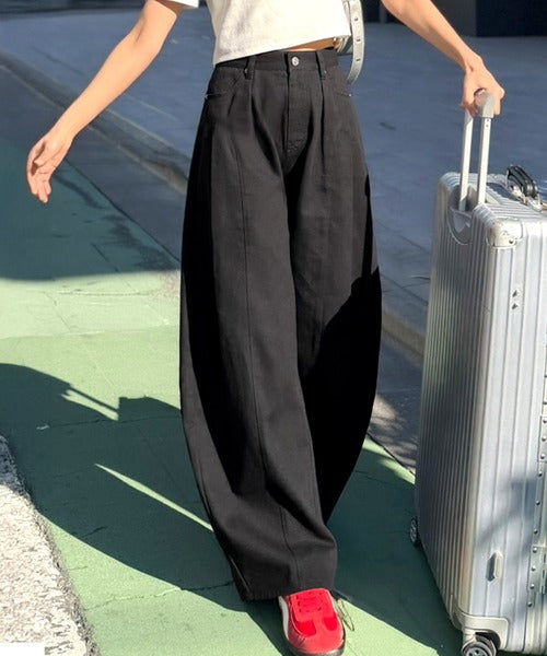 【mily bilet】後ろ姿映え確定♪インして可愛い、春夏のマストアイテム。 綿100%切り替えタックカーブパンツ mi0789011