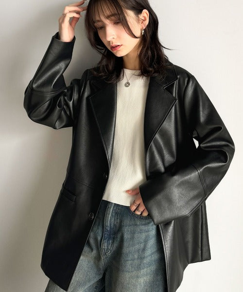 MaxMara　ツイード×レザー切替ジャケット　ドッキング　ブラック系　JIP MaxMara ツイード×レザー切替ジャケット ドッキング ブラック系 JIP