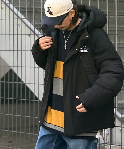 《Javaジャバコラボ》極暖、異素材パネルフェイクダウンジャケット cm0780011
