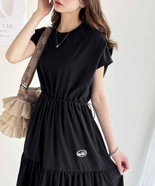 最終★極美品♡BURBERRY ノバチェック♡ティアードワンピ♡ジャンスカ♡ロゴ JaVaジャバコラボ》リラクシーな抜け感♪ロゴ刺繍入りドロスト