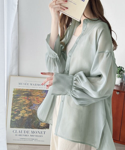 美品⭐︎ 【洗える】シャイニーシアーブラウス　綺麗め ROPE' ブラウス シャツ 「洗える」シャイニーシアーブラウス