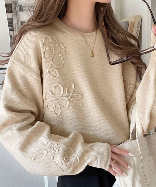 Ⓡ©️ページ4点 まとめ商品 ぽわん袖が心をつかむ！コードフラワー使いクロップド丈ジャ