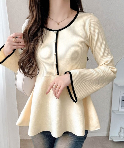 新品タグ】定価22,000 Kana シアートップス パールペプラム