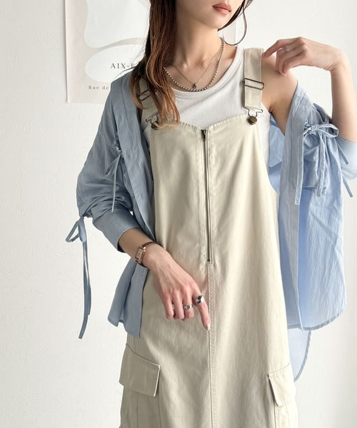 チェックフレアーボリュームキャミワンピース | ファッション