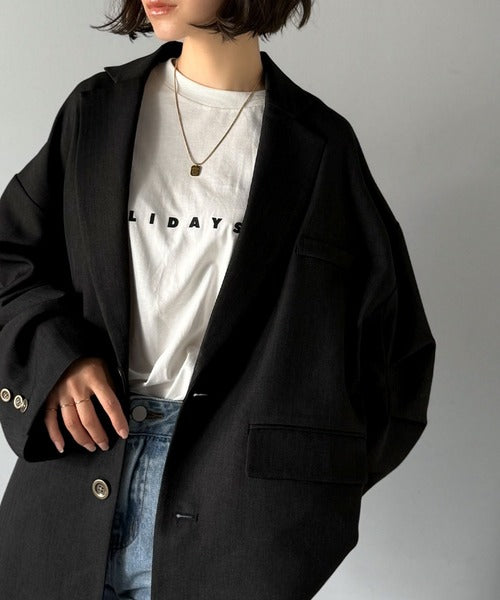 羽織るだけでキマる。袖タックヘリンボーンオーバーサイズ