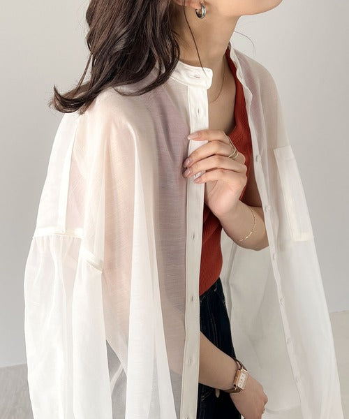ENCOMING レッドシアーシャツ SALE】ENCOMING / Open Collar Shirt (Red) | twelve