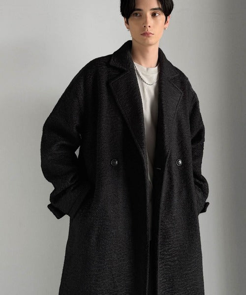 【Classical Origin】「余裕を魅せる。」フェイクウールロングチェスターコート／Fake Wool Long Chester Coat ao1010465
