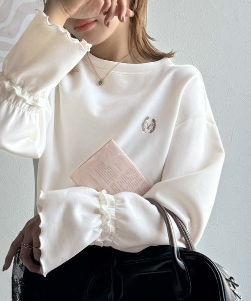 yuhan wang 24AW レースのリボン刺繍スウェットパーカー 新品未使用 yuhan wang 24AW レースのリボン刺繍スウェットパーカー 新品未使用