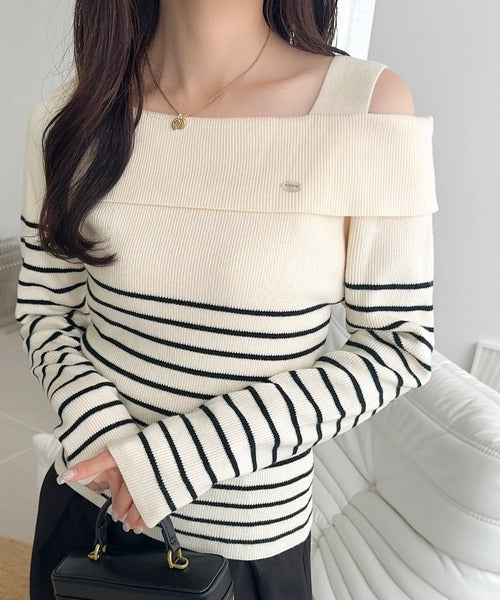 ボーダーオフショルダーTシャツ | ファッション通販サイト NUGU