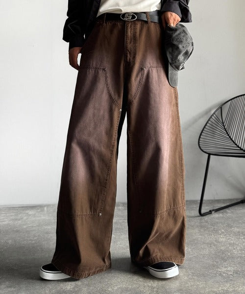 【Classical Origin】「無骨さを纏う。」綿100％ダック素材ダブルニーデザインパンツ／Duck Fabric Double Knee Detail Pants co1150058