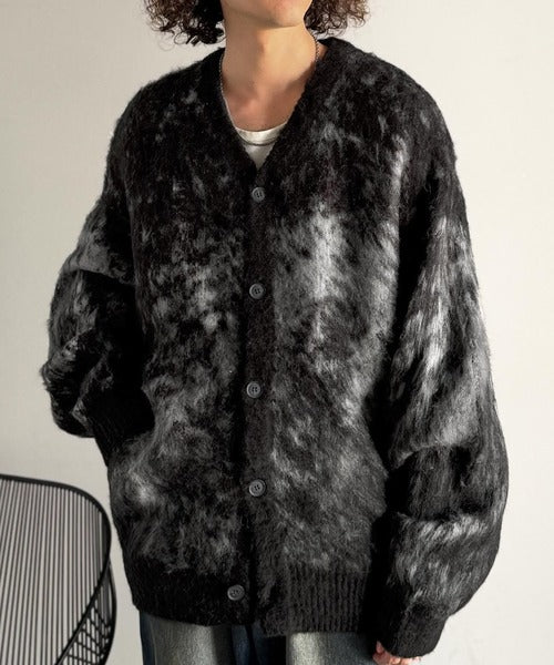 【Classical Origin】「まるで毛布。」モヘアライクシャギー素材Vネックカーディガン／Mohair-Like Shaggy Knit V-Neck Cardigan co0780003