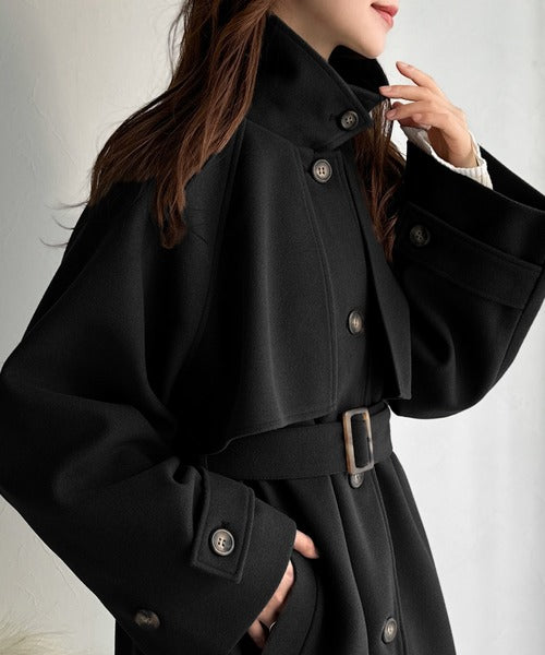 かわいさも、大人っぽさも叶える。着こなし自在の2way仕様が嬉しい♪ミドル丈アレンジコート ce1240094