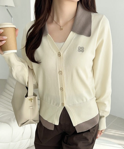 mily bilet】着るだけ完成、コーデ迷子にさよなら♪胸刺繍ダブルカラー