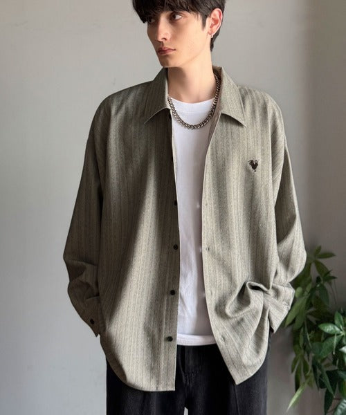 パブリックトウキョウ】 ラインオーバーサイズカーディガン グリーン